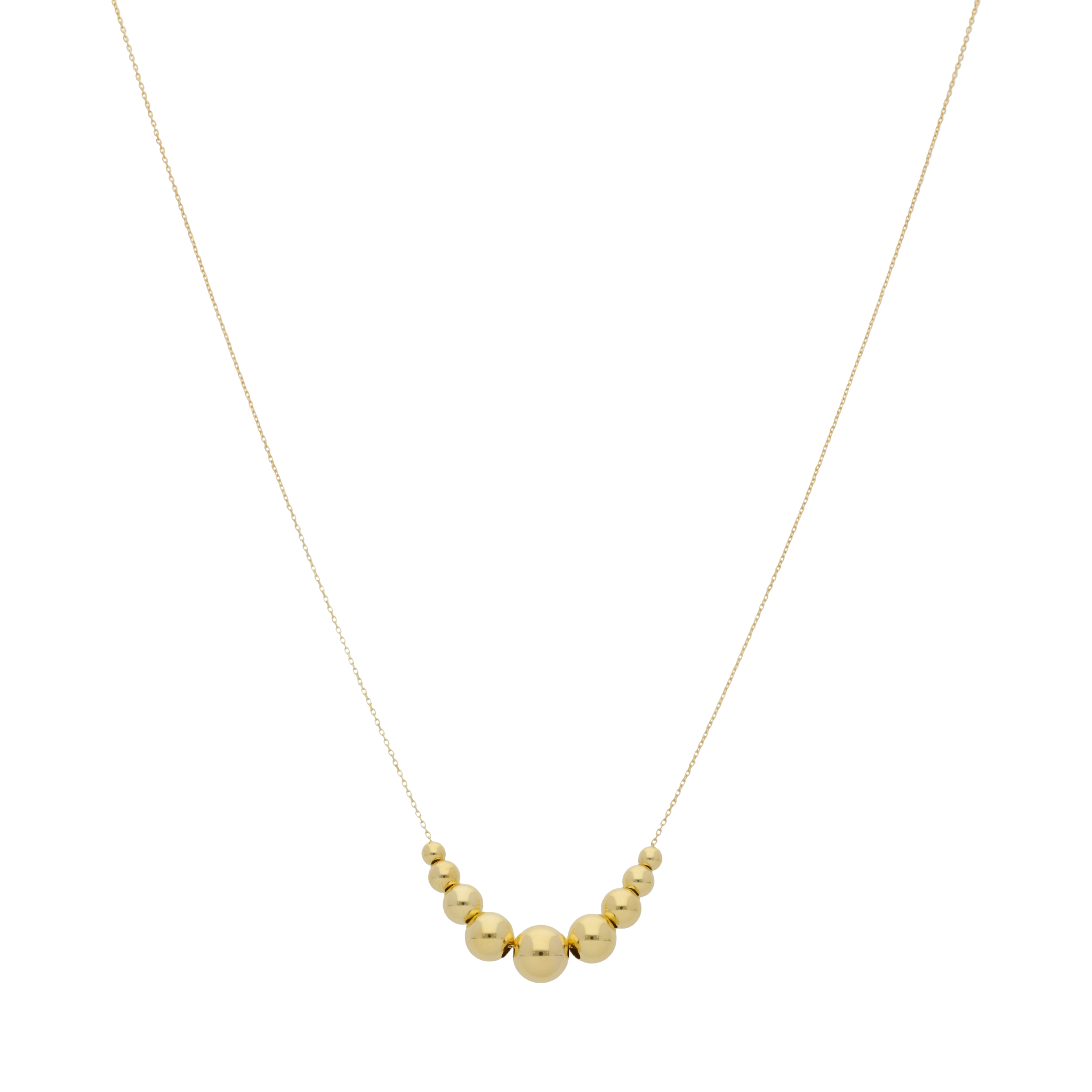 Collar sonrisa bolas 14K