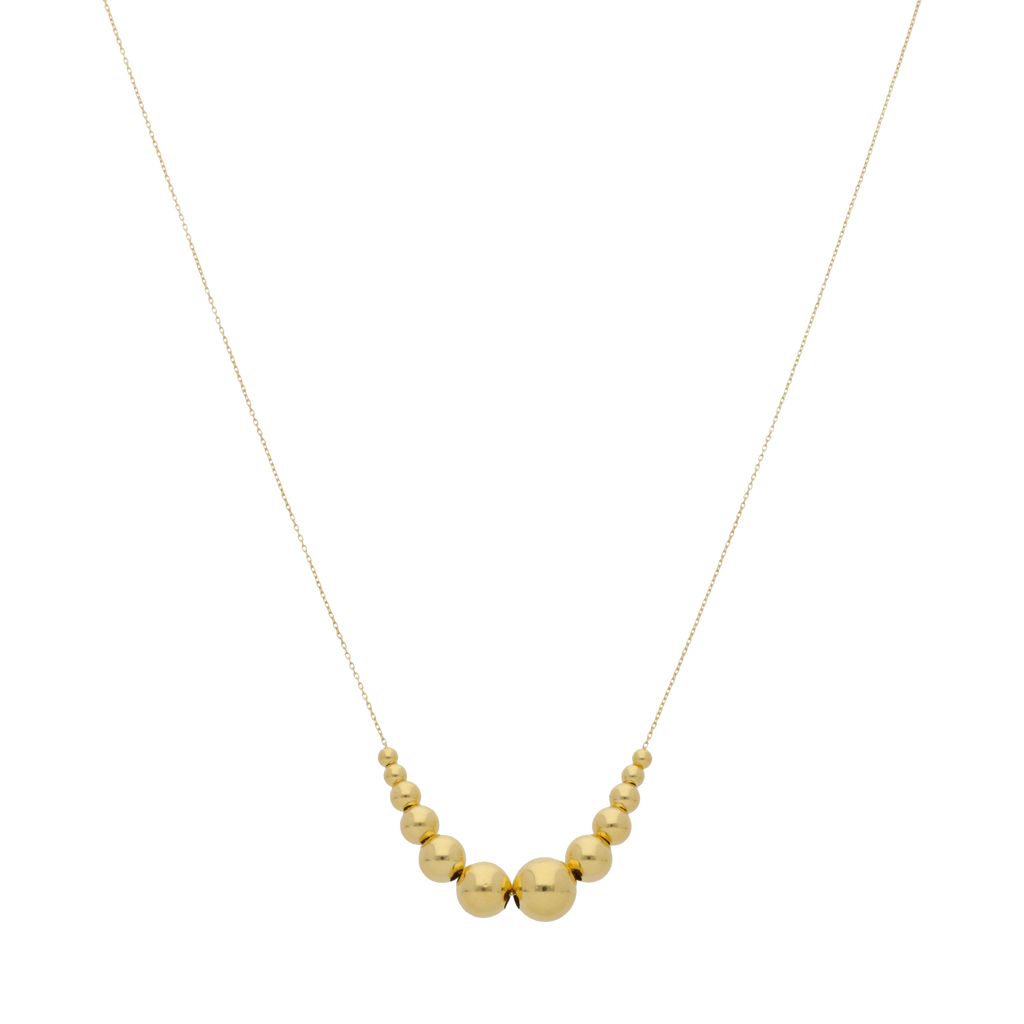 Collar sonrisa bolas 14K