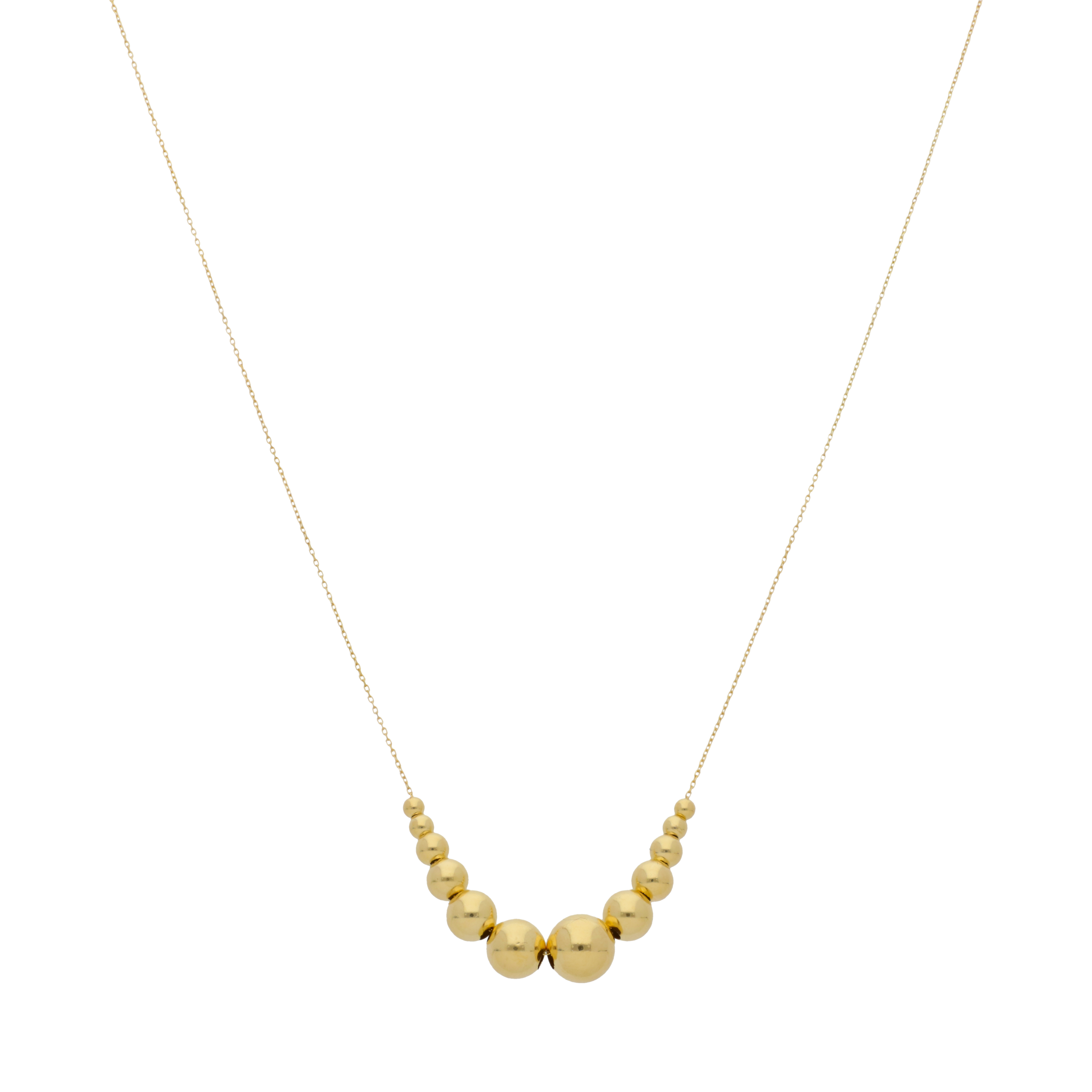 Collar sonrisa bolas 14K