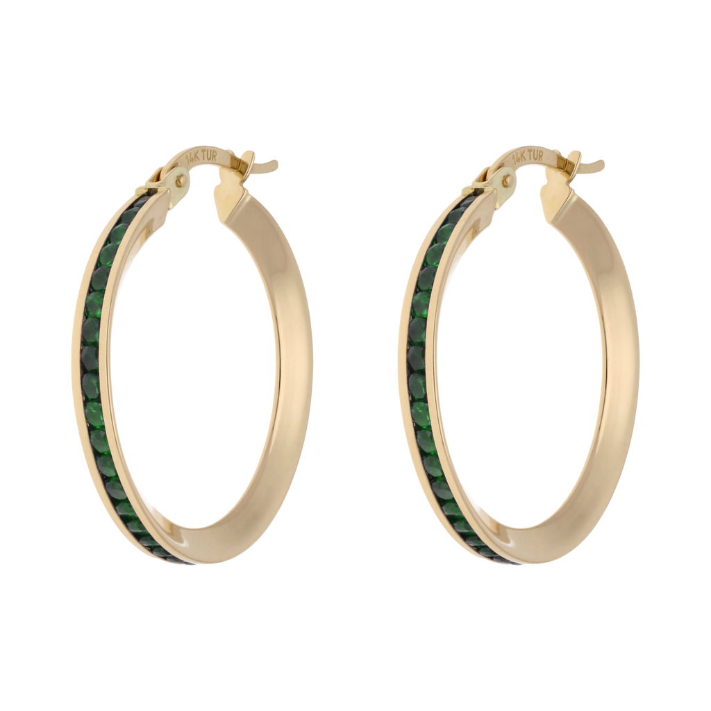 Arracadas circonias color 14K