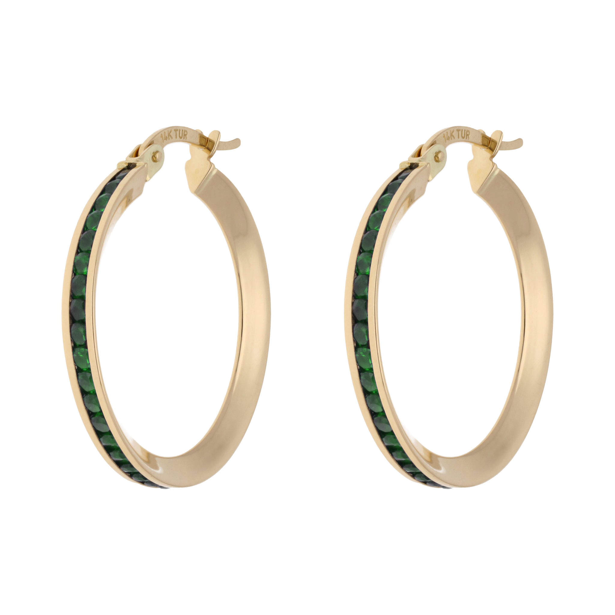 Arracadas circonias color 14K