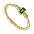 Anillo circonia verde 14K