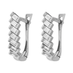 Arracadas circonias oro blanco 14K