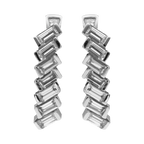 Arracadas circonias oro blanco 14K