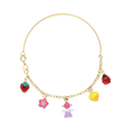 Pulsera dijes colgantes esmaltados 14K