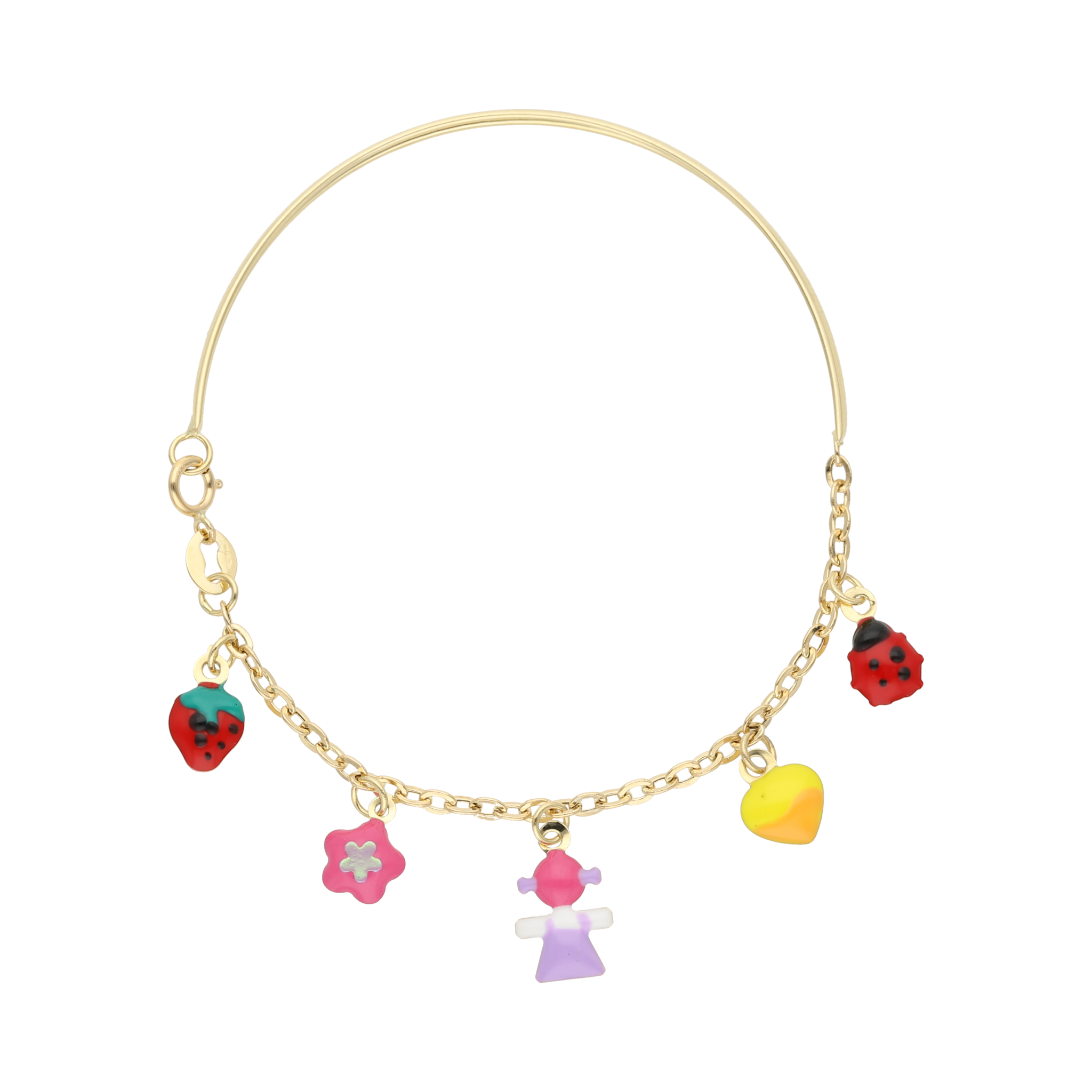 Pulsera dijes colgantes esmaltados 14K