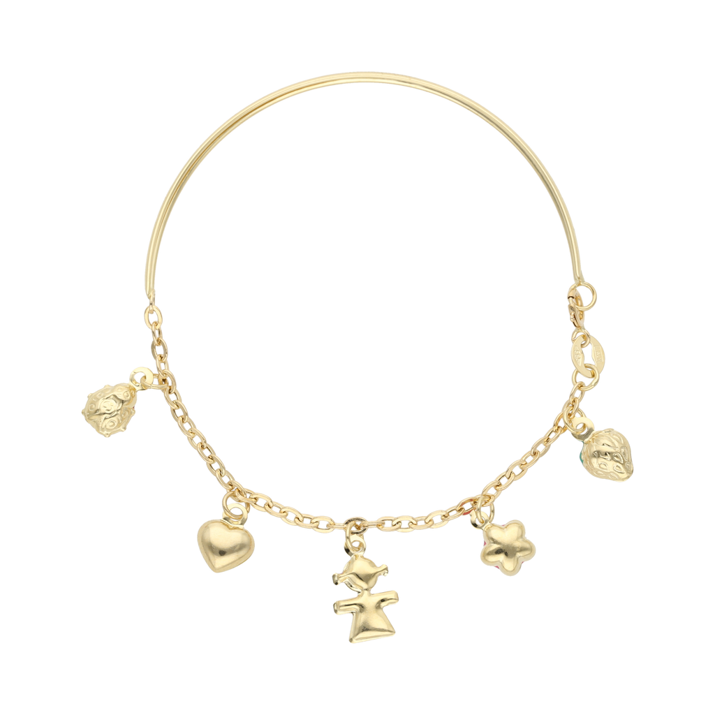 Pulsera dijes colgantes esmaltados 14K