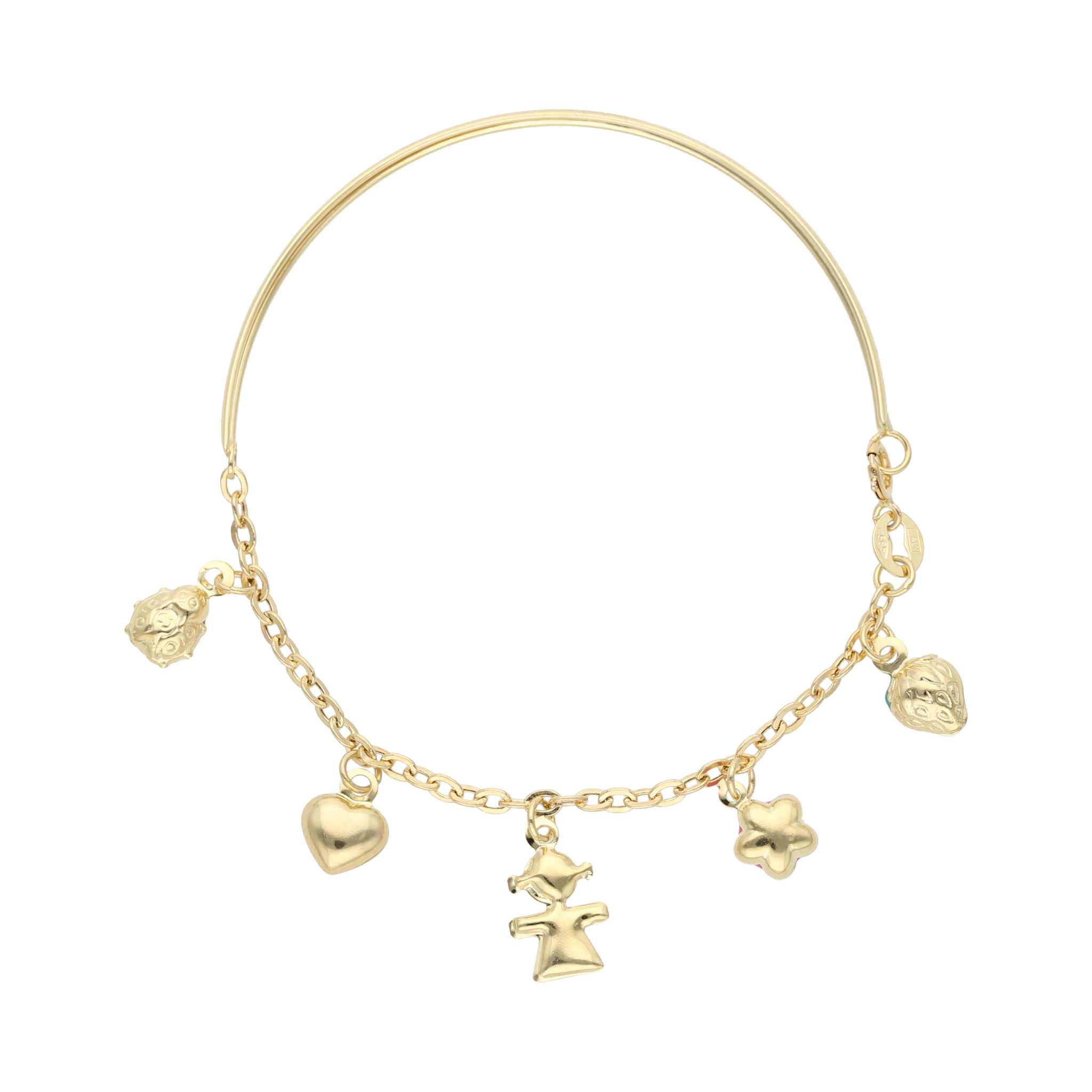 Pulsera dijes colgantes esmaltados 14K