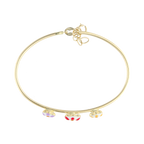 Pulsera aro figuras flores 14K