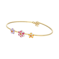 Pulsera aro figuras flores 14K