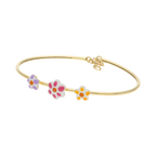 Pulsera aro figuras flores 14K