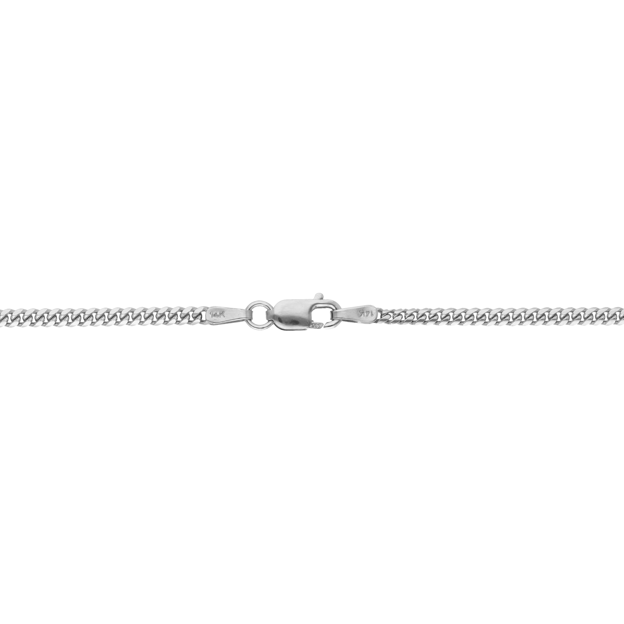 Cadena barbada oro blanco 2mm 14K