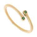 Anillo tu y yo circonias verdes 10K
