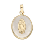 Medalla madre perla Virgen Guadalupe 14K
