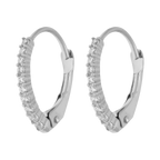 Arracadas circonias oro blanco 10K