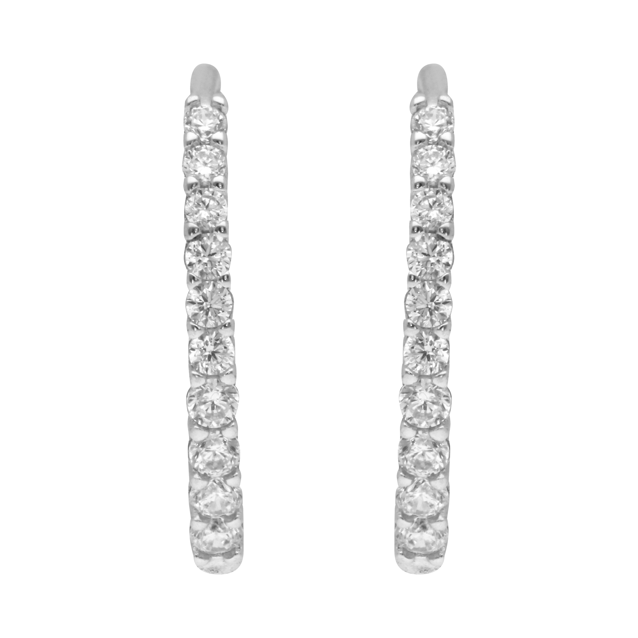 Arracadas circonias oro blanco 10K