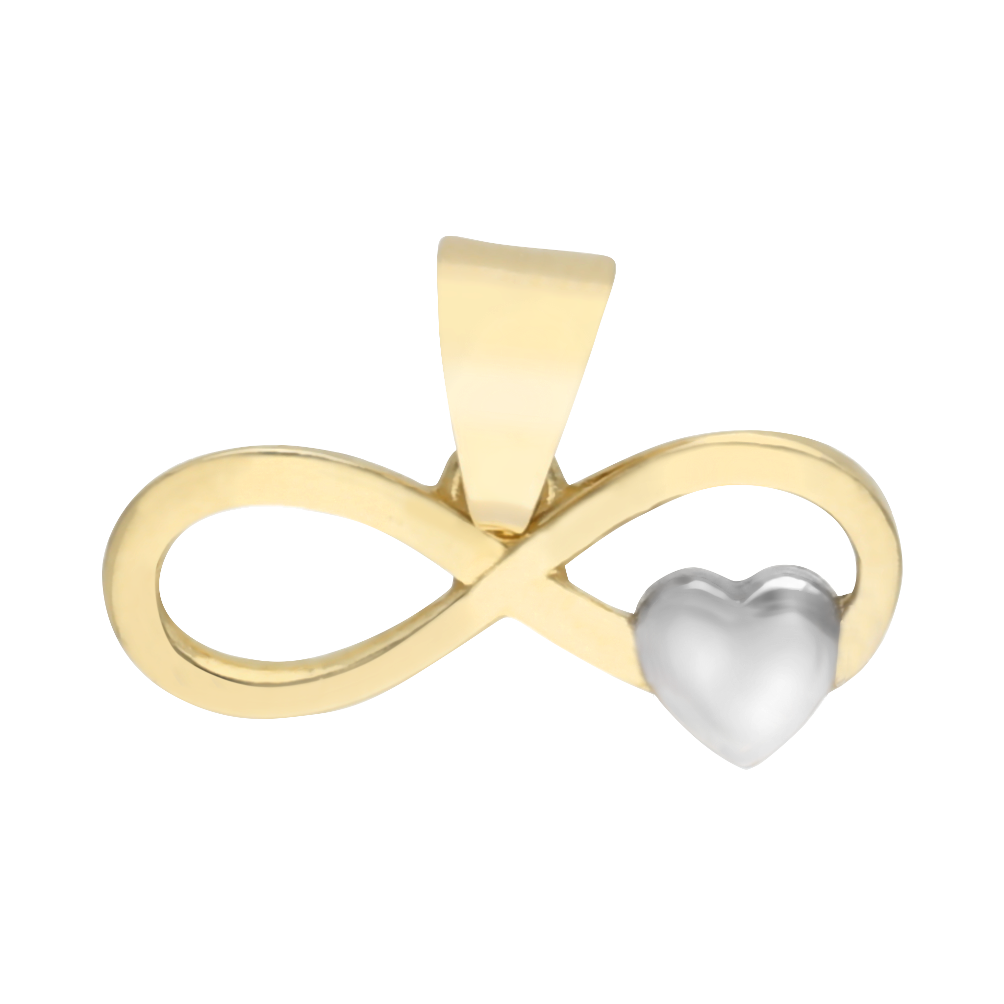 Dije infinito/corazón bicolor 10K