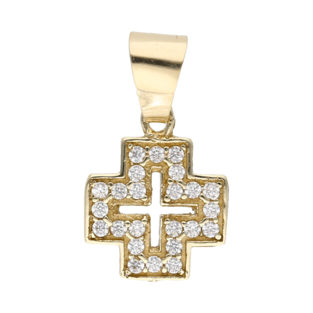 Cruz mini circonias 10K