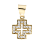 Cruz mini circonias 10K