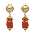 Aretes largos coral 18K