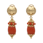 Aretes largos coral 18K