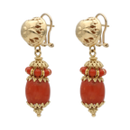 Aretes largos coral 18K