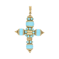 Cruz turquesas 18K