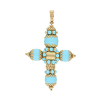 Cruz turquesas 18K