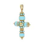 Cruz turquesas 18K