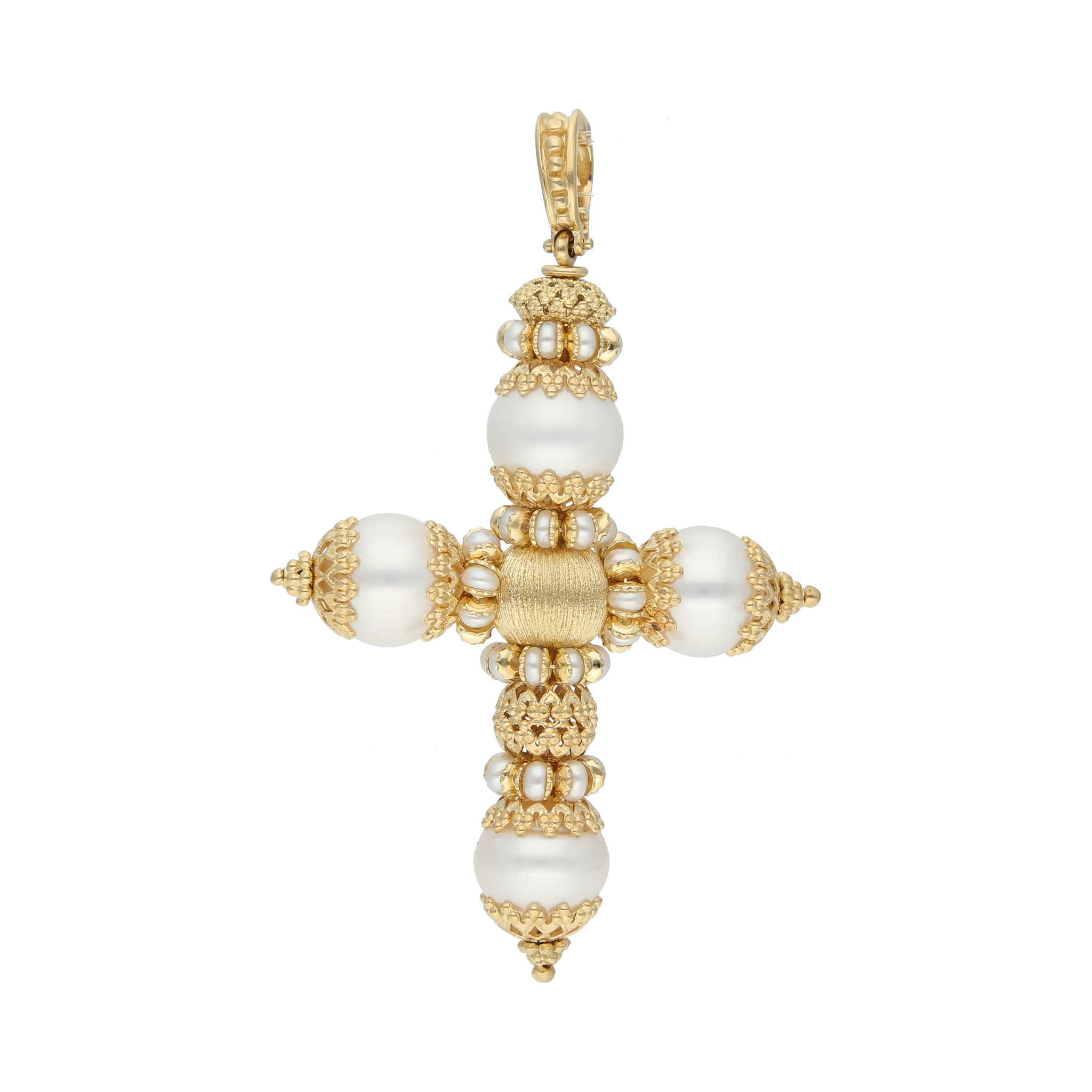 Cruz perlas 18K