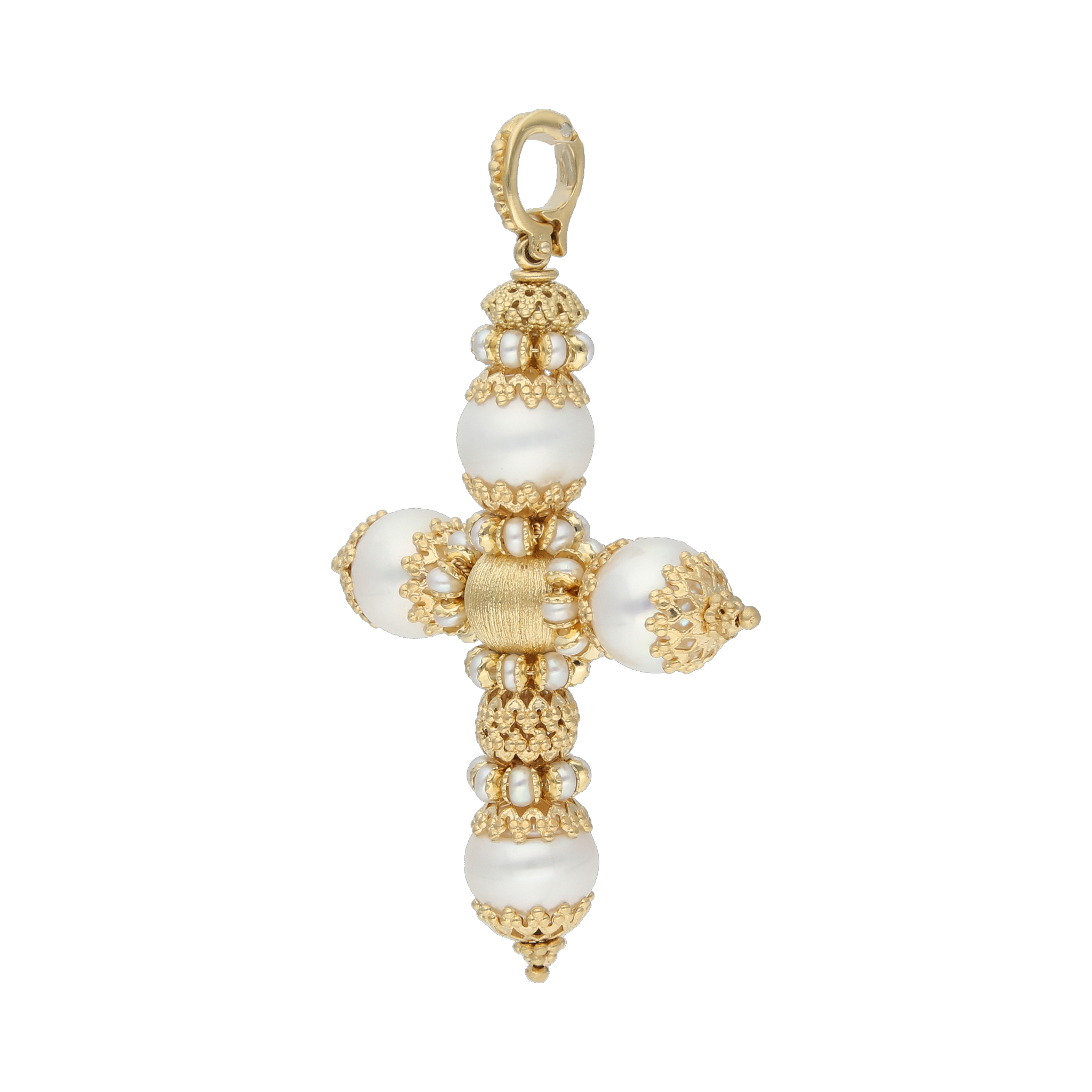Cruz perlas 18K