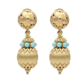 Aretes largos turquesas 18K