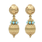 Aretes largos turquesas 18K