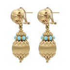 Aretes largos turquesas 18K