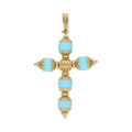 Cruz turquesas 18K