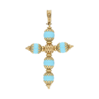 Cruz turquesas 18K