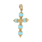 Cruz turquesas 18K