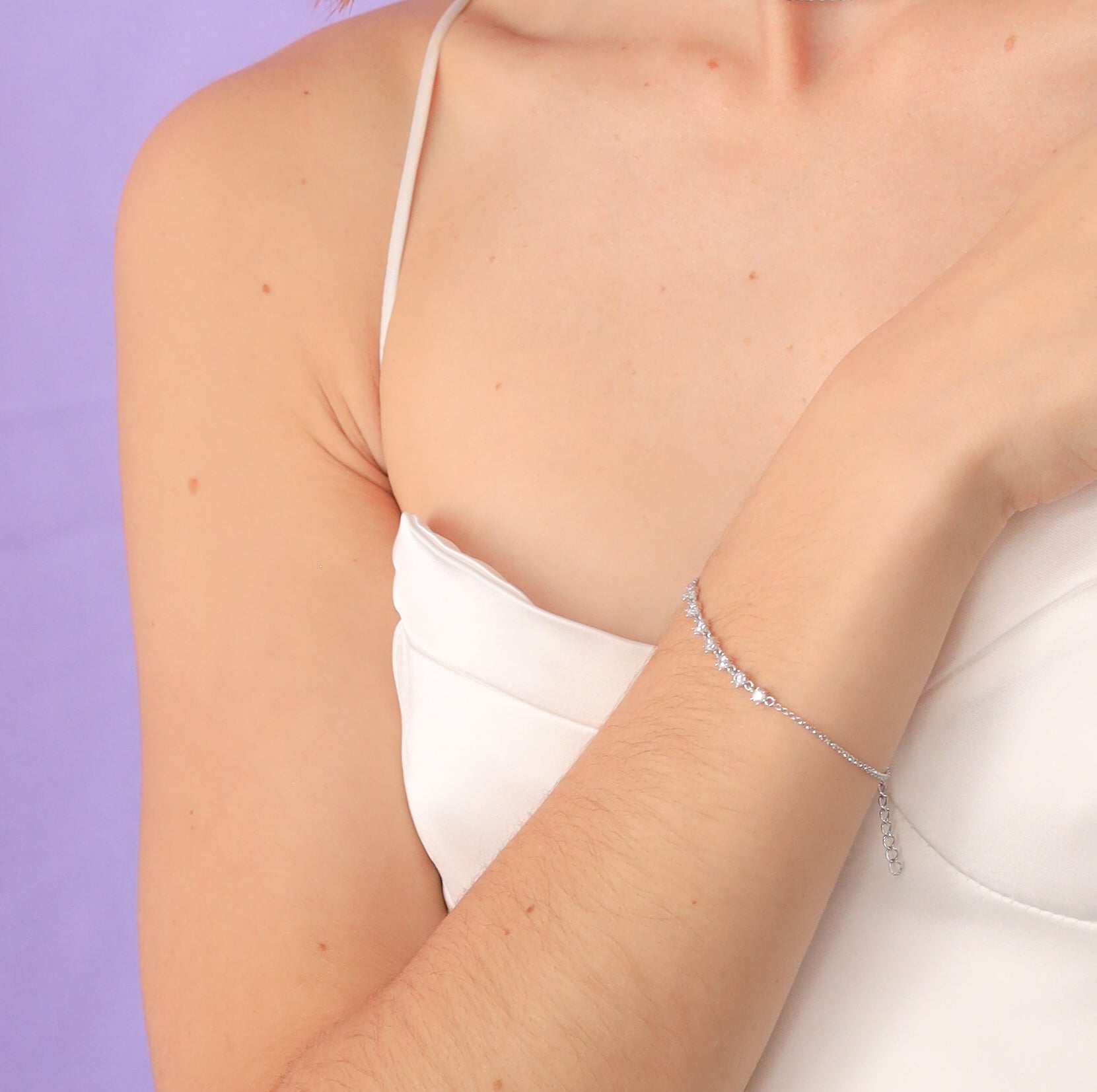 Pulsera circonias plata