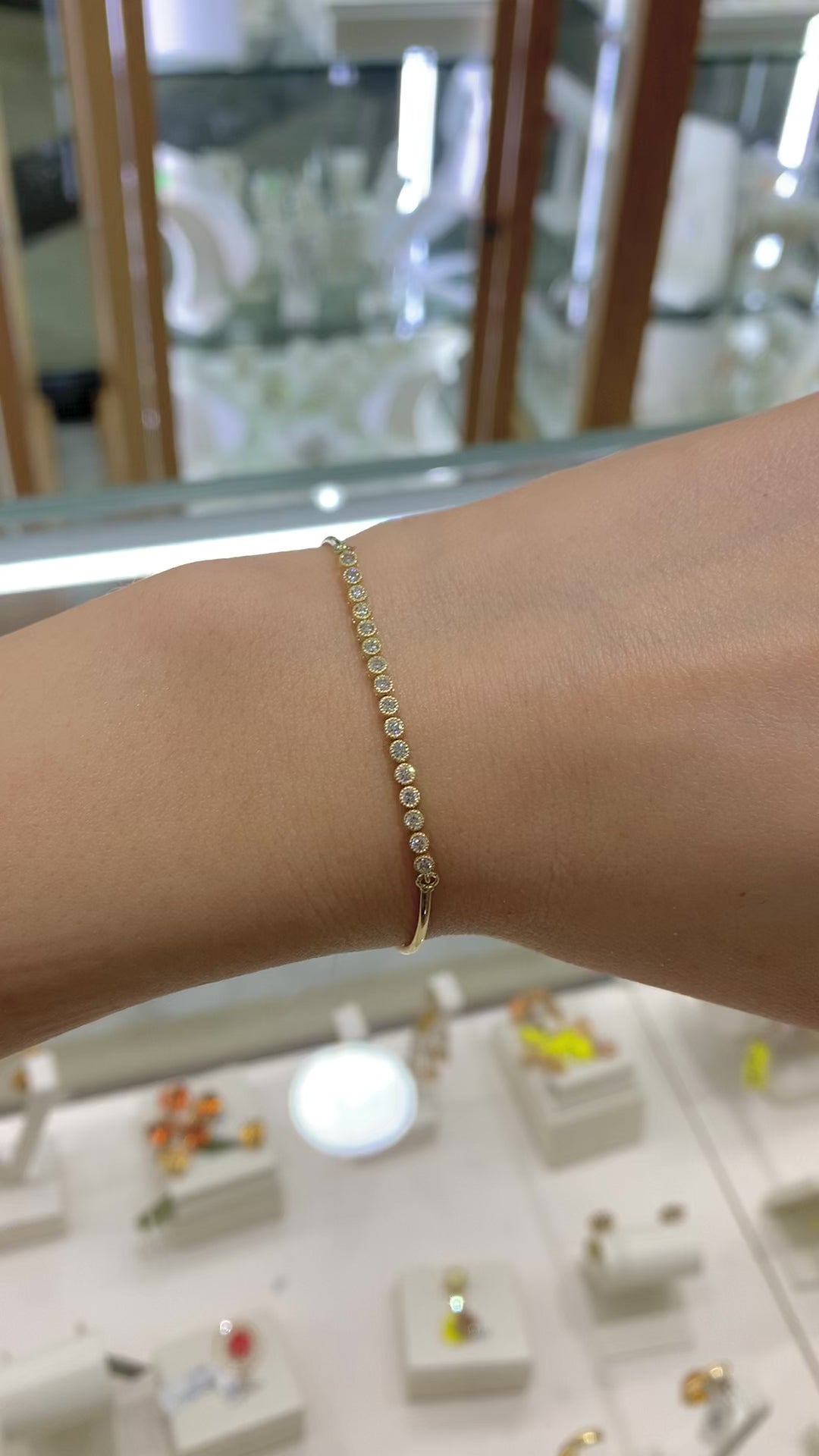 Pulsera brillantes 14K