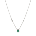 Collar gota verde plata