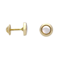 Broquel bicolor oro amarillo y blanco 14K