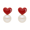 Broquel corazon perla 14K