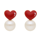 Broquel corazon perla 14K