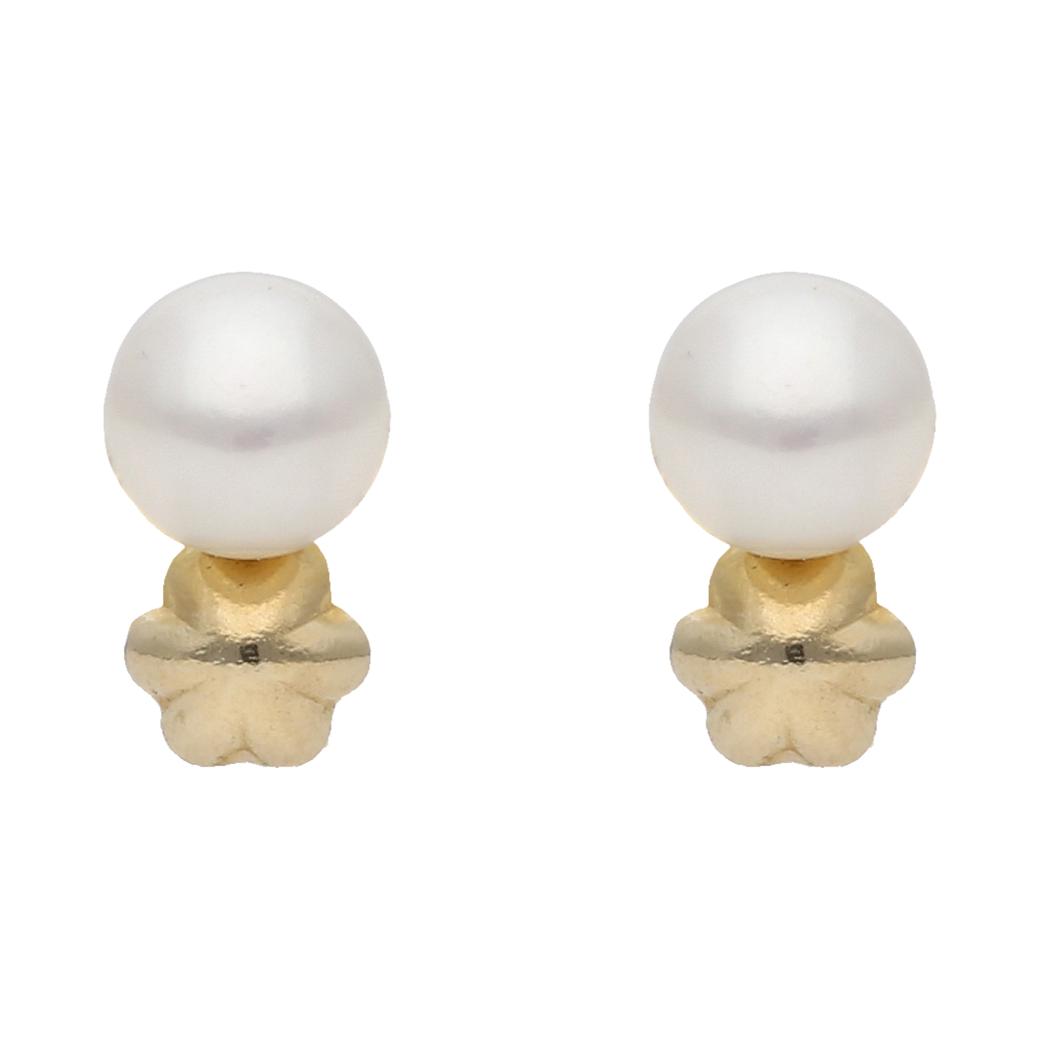 Broquel flor perla 14K