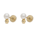 Broquel flor perla 14K
