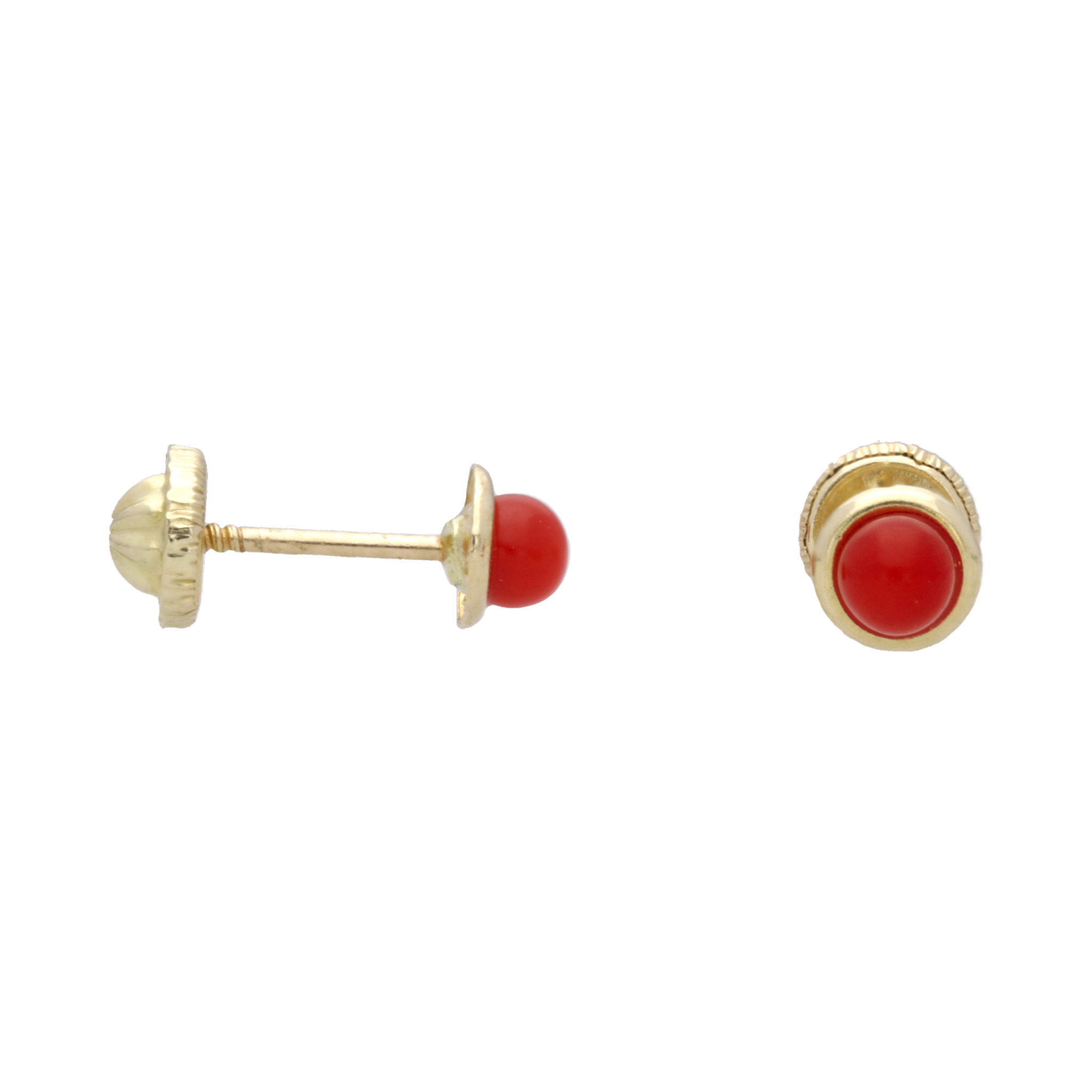 Broquel coral oro amarillo 14K