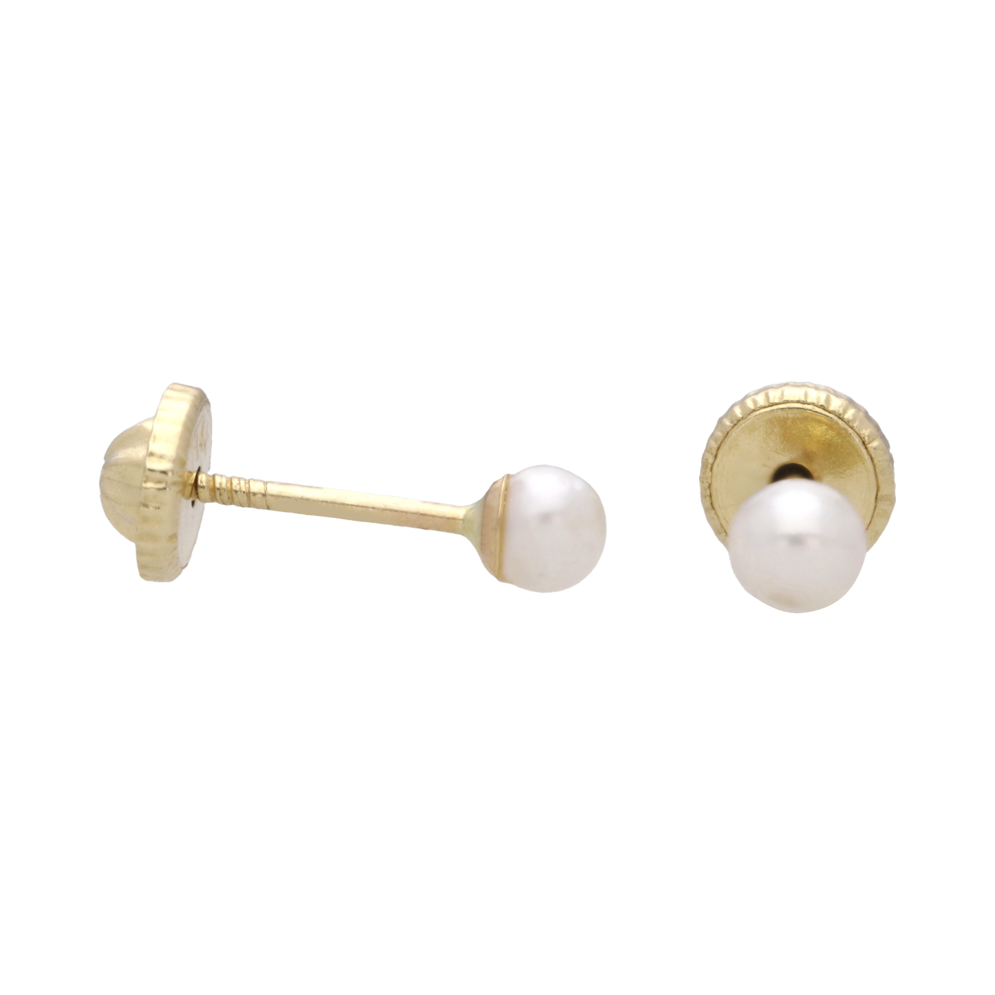 Broquel perla oro amarillo 14K
