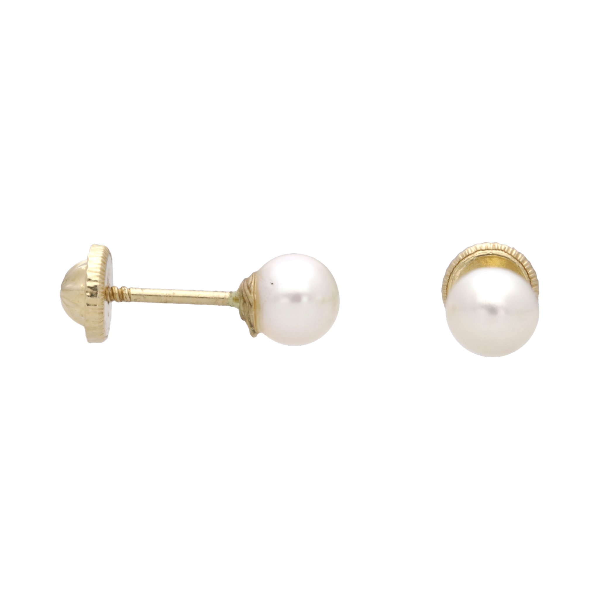 Broquel perla oro amarillo 14K