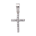 Cruz con circonias oro blanco 14K