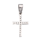 Cruz con circonias oro blanco 14K